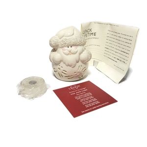 Lenox for the Holiday Bright Christmas Santa Votive 5 1/2 in Tall NIB